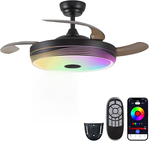 SILVER SWAN 42 inch Modern Retractable Ceiling Fan with Lights and Rem — Real-world performance testing in action