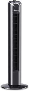 Comfort Zone 32-Inch Oscillating Tower Fan – Ultra-Slim Bladeless Design with 3 Speeds, 90
