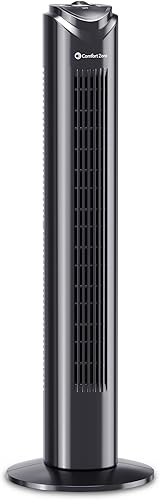 Comfort Zone 32-Inch Oscillating Tower Fan – Ultra-Slim Bladeless Desi — Build quality and design details up close