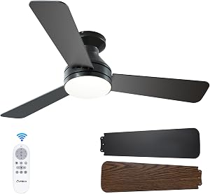 Amico Ceiling Fans with Lights, 42 inch Low Profile Ceiling fan with Light and Remote Cont