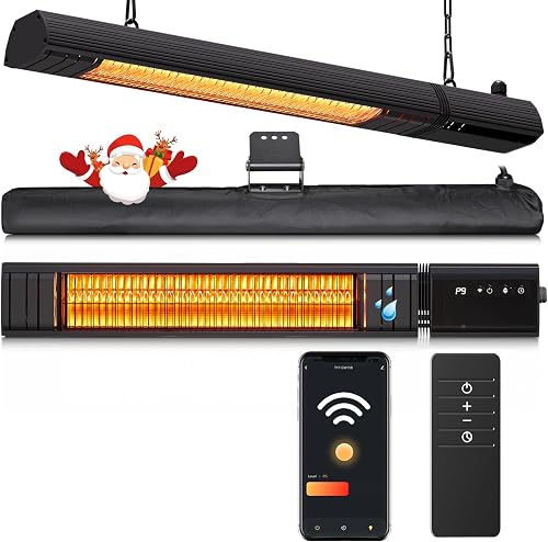 Sundate 1500W Infrared Patio Heater, WiFi App, 9 Heat Levels, 24H Time — Build quality and design details up close