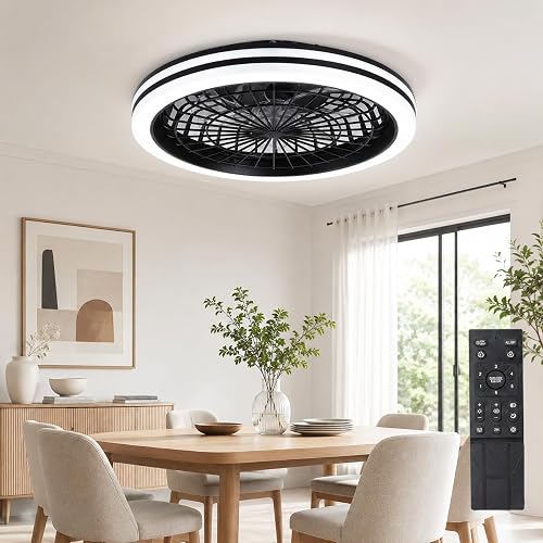 CYANAVIS 20 Inch Ceiling Fans with Lights,Led Bladeless Ceiling Fans, — Our recommended configuration for best results