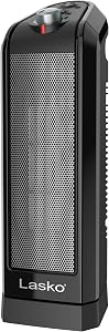 Lasko Oscillating Ceramic Tower Space Heater for Home with Overheat Protection, Adjustable