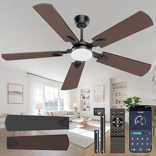 Crazypai Ceiling Fans with Lights, 52 Inch Modern Ceiling Fans with Li — Manufacturer product photo — how to choose ceiling fan si