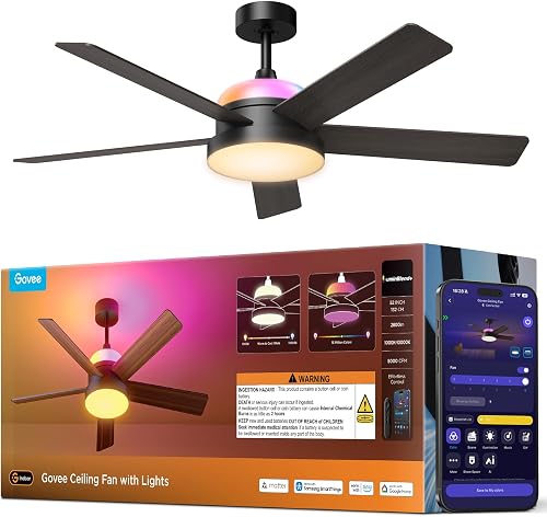Govee Ceiling Fan with Lights, RGBIC Smart 52'' Low Profile Ceiling Fa — Real-world performance testing in action