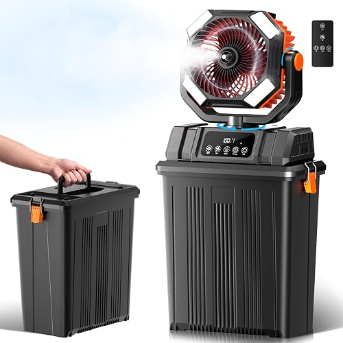 Etholzon 40000mAh Misting Fans for Outside, 15L Large Tank Portable Mi — Our hands-on testing setup for best portable fans for cam