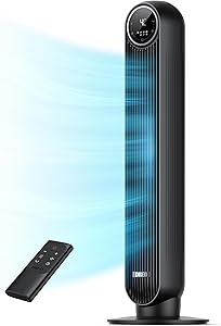DREO Tower Fan for Bedroom, 2026 Upgraded DC Motor, 28ft/s High Velocity, 20dB Ultra Quiet