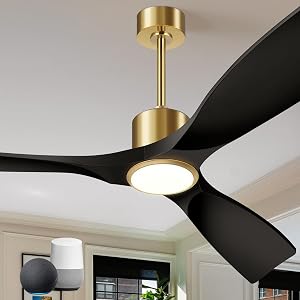 BOOSANT Ceiling Fans with Lights, Ceiling Fans with Lights and Remote Control, 52 inch Cei