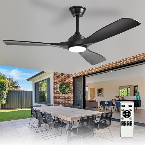 Depuley 52-Inch Ceiling Fan with Light: Black 3 Blade Outdoor Fans for — Real-world performance testing in action