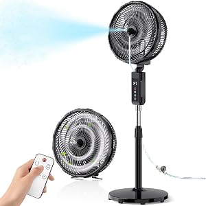 Outdoor Misting Fan for Outside, 12-Inch 20000mAh Portable Water Cooling Fan for Patios Be
