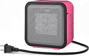 Amazon Basics Ceramic Space Heater, Portable Mini Heater for Office Desk, Indoor Use, 500W