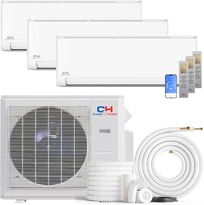 Cooper & Hunter 28,000 BTU 3-Zone 25 SEER2 Ductless Mini Split AC Heat Pump - 9K+9K+12