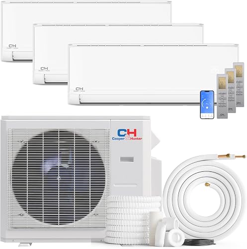 Cooper & Hunter 28,000 BTU 3-Zone 25 SEER2 Ductless Mini Split AC Heat — Our recommended configuration for best results
