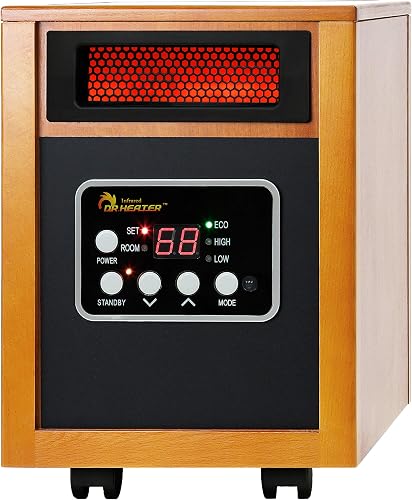 Dr Infrared Heater DR-968 Portable Space Heater, 1500-Watt, Cherry — Manufacturer product photo — best space heaters large rooms